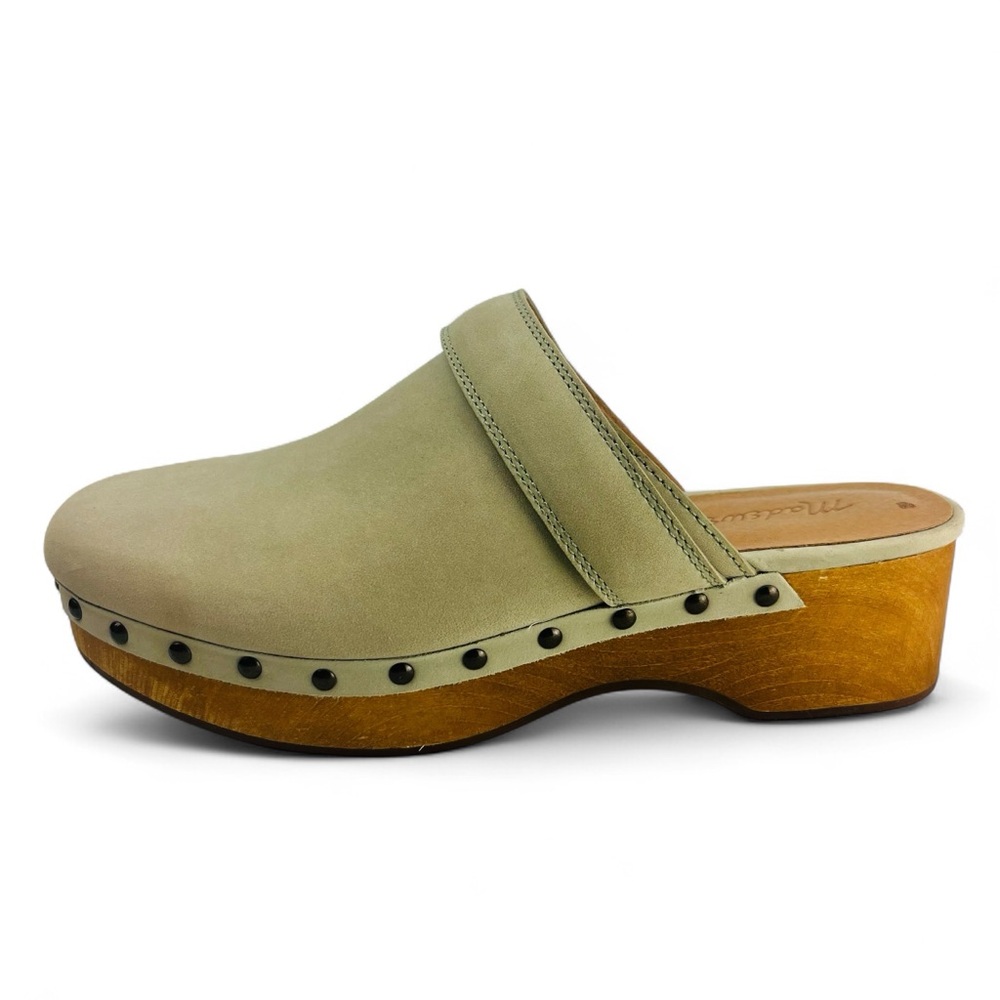 Madewell Cecily Leather Clogs Women 6.5 in Celery Green - Picture 3 of 9